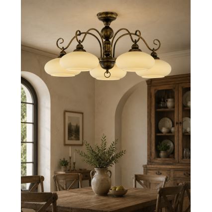 Brilagi - Přisazený lustr MOLLERO 5xE27/15W/230V pr. 84 cm bronz/patina