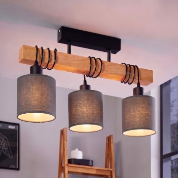 Brilagi - Přisazený lustr NUBILA 3xE27/60W/230V borovice/antracit