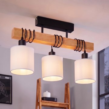 Brilagi - Přisazený lustr NUBILA 3xE27/60W/230V borovice/bílá