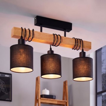 Brilagi - Přisazený lustr NUBILA 3xE27/60W/230V borovice/černá