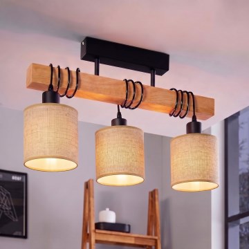 BRILAGI - Přisazený lustr NUBILA 3xE27/60W/230V borovice/světle hnědá