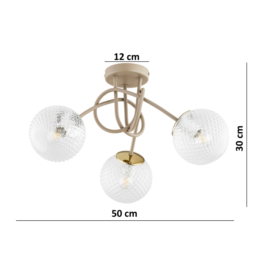 Brilagi - Přisazený lustr STELLA 3xE27/60W/230V béžová/zlatá