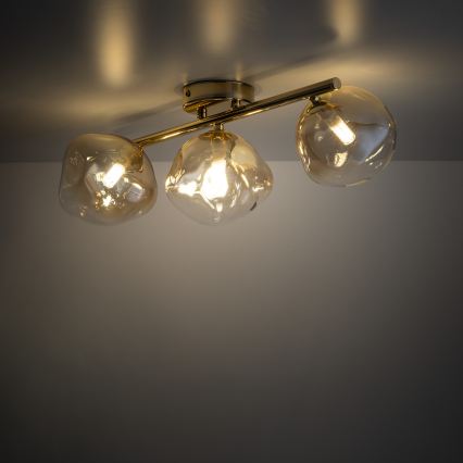 Brilagi - Přisazený lustr VULCANO 3xG9/8W/230V zlatá/kouřová béžová