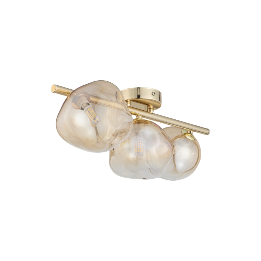 Brilagi - Přisazený lustr VULCANO 3xG9/8W/230V zlatá/kouřová béžová