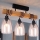 Brilagi - Přisazený lustr WOOD GLASS 3xE27/60W/230V borovice/černá/kouřová béžová