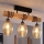 Brilagi - Přisazený lustr WOOD GLASS 3xE27/60W/230V borovice/černá/kouřová béžová