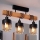 Brilagi - Přisazený lustr WOOD GLASS 3xE27/60W/230V borovice/černá/kouřová hnědá