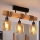 Brilagi - Přisazený lustr WOOD GLASS 3xE27/60W/230V borovice/černá/kouřová hnědá
