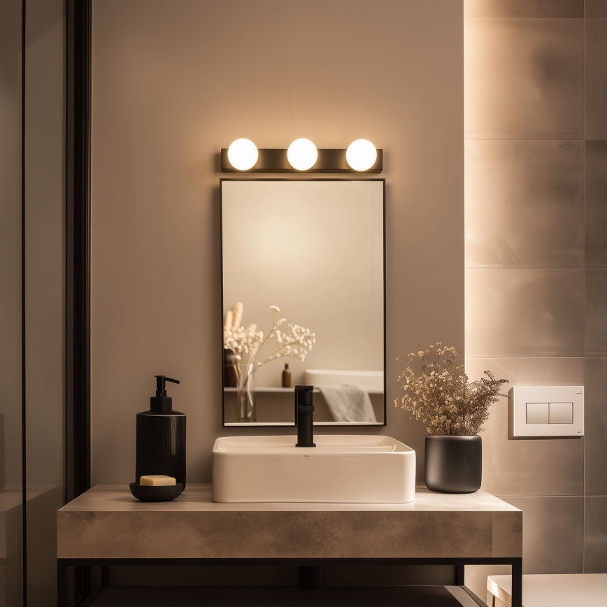 BRILAGI - SADA 2x LED Koupelnové nástěnné svítidlo HOLLYWOOD 3xLED/3W/230V 39 cm IP44 černá