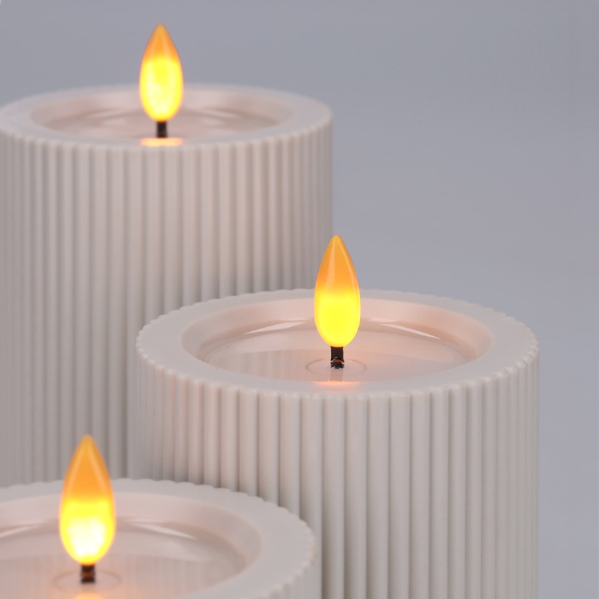 BRILAGI - SADA 3x LED Svíčka LED/3xAAA krémová