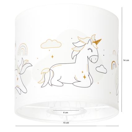 BRILAGI - Stínidlo univerzální BOBO E27 pr. 15 cm bílá/jednorožci