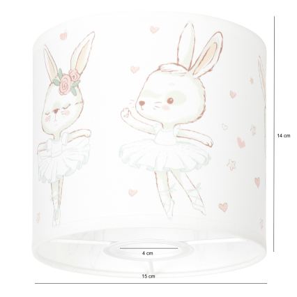BRILAGI - Stínidlo univerzální BOBO E27 pr. 15 cm bílá/králíčci