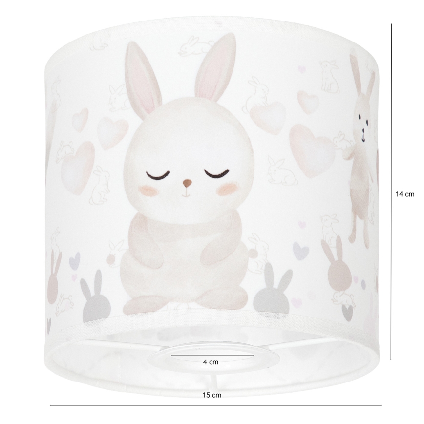 BRILAGI - Stínidlo univerzální BOBO E27 pr. 15 cm bílá/králíčci