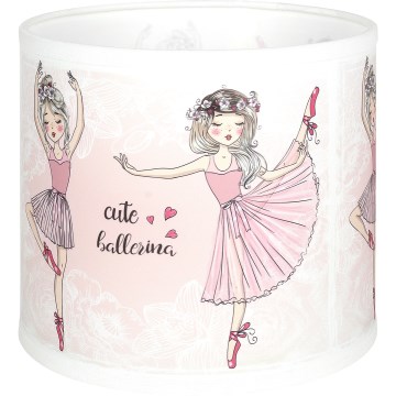 Brilagi - Stínidlo univerzální BOBO E27 pr. 15 cm bílá/růžová/baletky