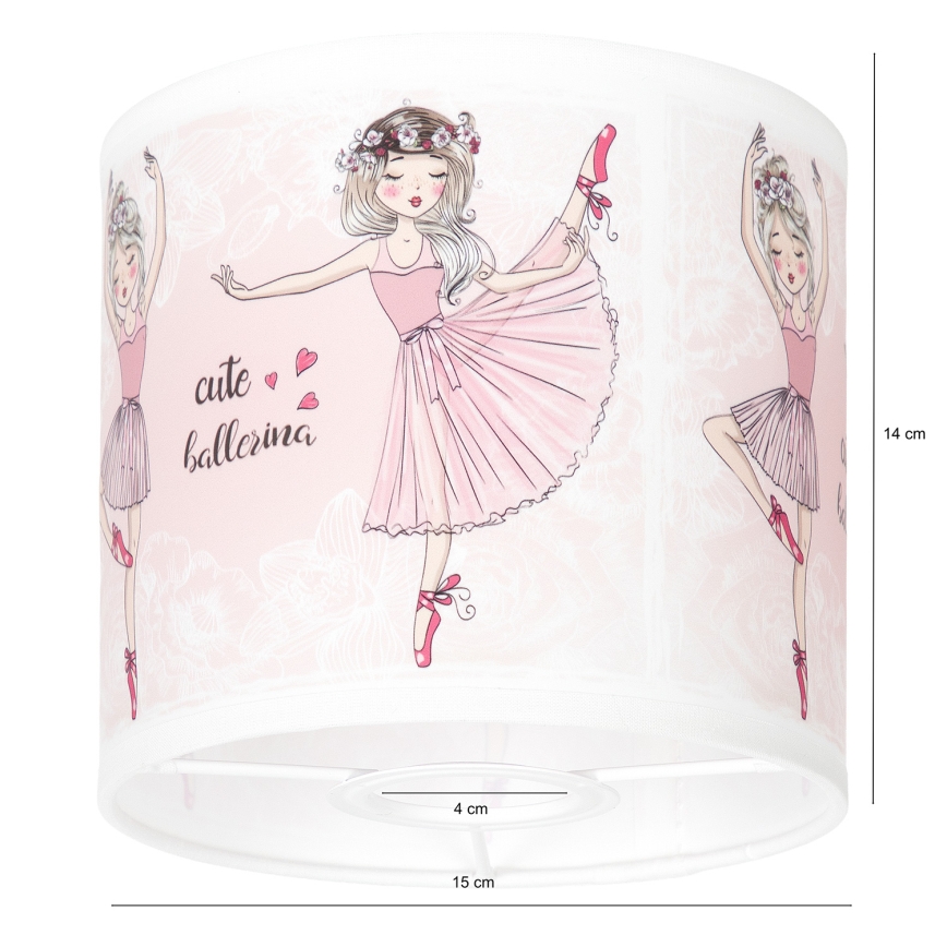 BRILAGI - Stínidlo univerzální BOBO E27 pr. 15 cm bílá/růžová/baletky