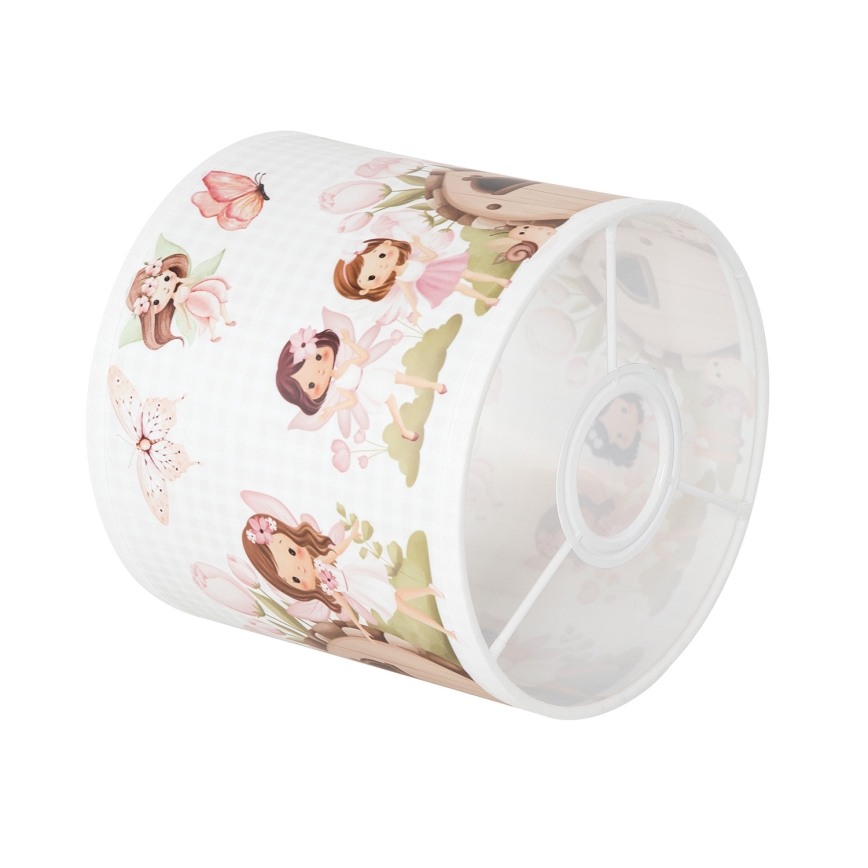 BRILAGI - Stínidlo univerzální BOBO E27 pr. 15 cm bílá/růžová/víly