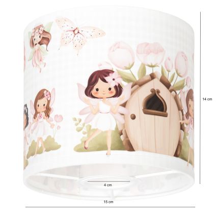 BRILAGI - Stínidlo univerzální BOBO E27 pr. 15 cm bílá/růžová/víly