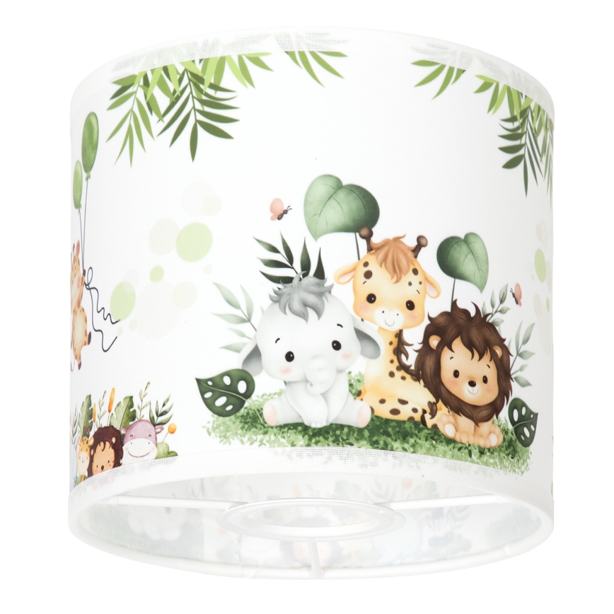 BRILAGI - Stínidlo univerzální BOBO E27 pr. 15 cm bílá/zelená/džungle