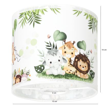 BRILAGI - Stínidlo univerzální BOBO E27 pr. 15 cm bílá/zelená/džungle