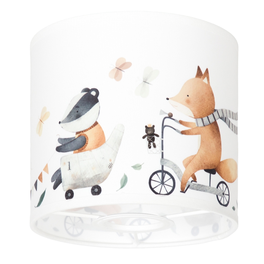 BRILAGI - Stínidlo univerzální BOBO E27 pr. 15 cm bílá/zvířátka