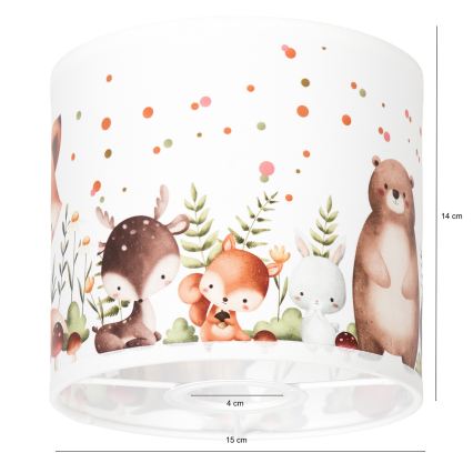 BRILAGI - Stínidlo univerzální BOBO E27 pr. 15 cm bílá/zvířátka