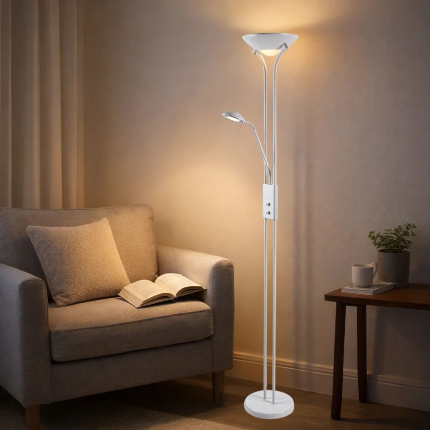 Brilagi - Stmívatelná stojací lampa SCARLETT 1xR7s/230W/230V + 1xG9/40W bílá