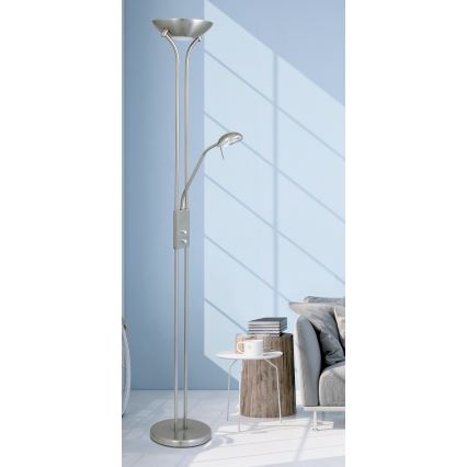 Brilagi - Stmívatelná stojací lampa SCARLETT 1xR7s/230W/230V + 1xG9/40W matný chrom