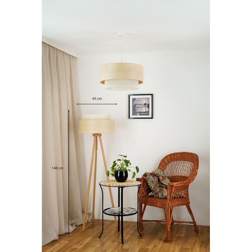 Brilagi - Stojací lampa ARIZONA BOHO 1xE27/15W/230V béžová