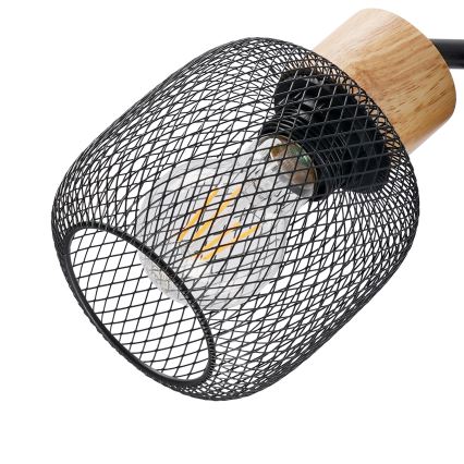 Brilagi - Stojací lampa BASKLITE 3xE27/15W/230V dřevo/černá