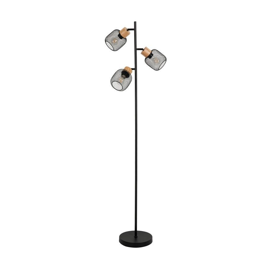 Brilagi - Stojací lampa BASKLITE 3xE27/15W/230V kaučukovník/černá