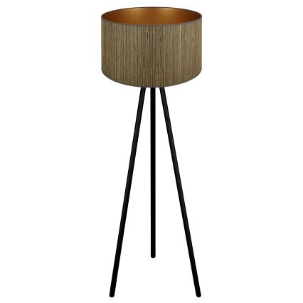 Brilagi - Stojací lampa BOSTON ROLLER 1xE27/15W/230V sláma hnědá/zlatá