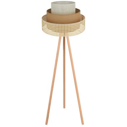 Brilagi - Stojací lampa CEDAR LUNETA 1xE27/15W/230V ratan/hnědá/krémová