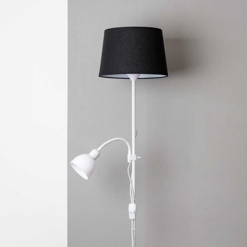 Brilagi - Stojací lampa CERIA 1xE27/100W/230V + 1xE14/25W bílá/černá