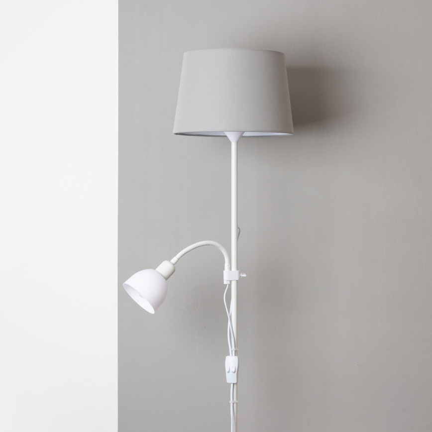 Brilagi - Stojací lampa CERIA 1xE27/100W/230V + 1xE14/25W bílá/šedá