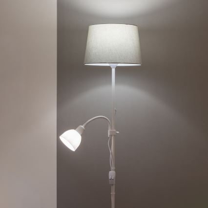 Brilagi - Stojací lampa CERIA 1xE27/100W/230V + 1xE14/25W bílá/šedá