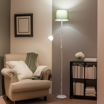 Brilagi - Stojací lampa CERIA 1xE27/100W/230V + 1xE14/25W bílá/zelená