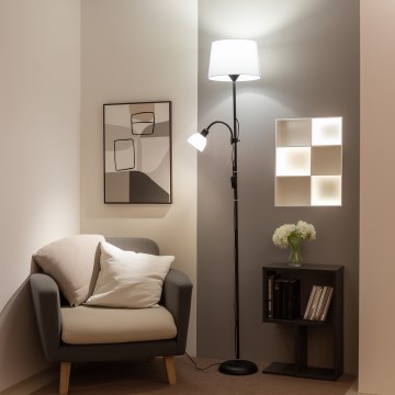 Brilagi - Stojací lampa CERIA 1xE27/100W/230V + 1xE14/25W černá/bílá