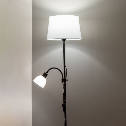 Brilagi - Stojací lampa CERIA 1xE27/100W/230V + 1xE14/25W černá/bílá