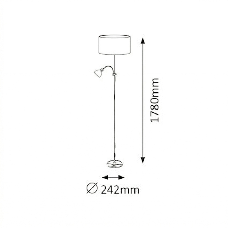 Brilagi - Stojací lampa CERIA 1xE27/100W/230V + 1xE14/25W matný chrom/béžová