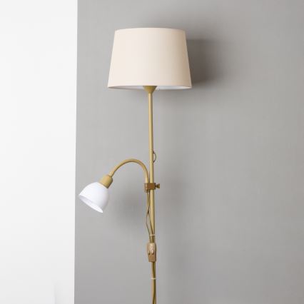 Brilagi - Stojací lampa CERIA 1xE27/100W/230V + 1xE14/25W zlatá/béžová