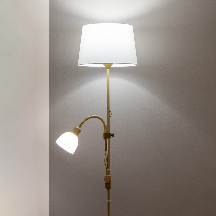 Brilagi - Stojací lampa CERIA 1xE27/100W/230V + 1xE14/25W zlatá/bílá