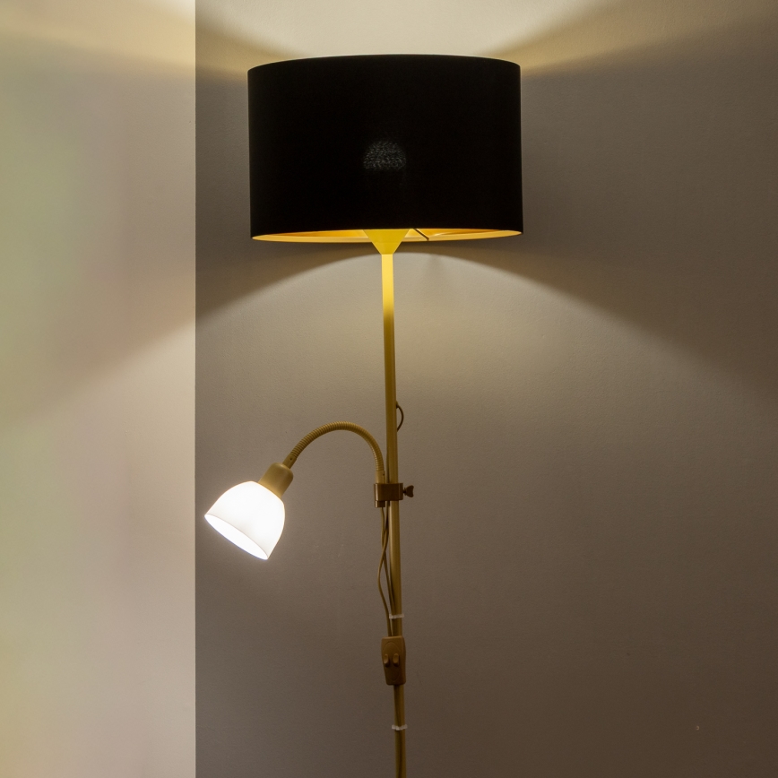 Brilagi - Stojací lampa CERIA 1xE27/100W/230V + 1xE14/25W zlatá/černá