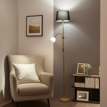 Brilagi - Stojací lampa CERIA 1xE27/100W/230V + 1xE14/25W zlatá/černá