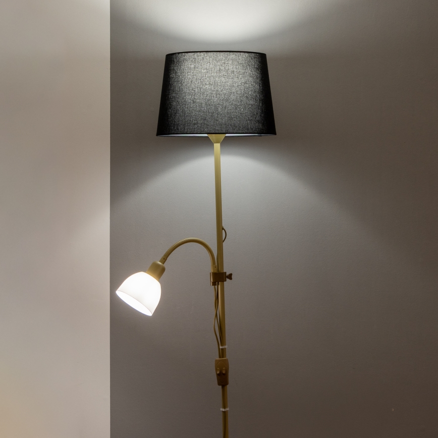 Brilagi - Stojací lampa CERIA 1xE27/100W/230V + 1xE14/25W zlatá/černá