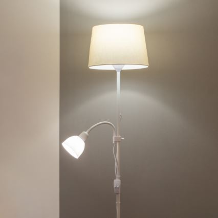 Brilagi - Stojací lampa CERIA 2v1 1xE27/100W/230V + 1xE14/25W bílá/béžová