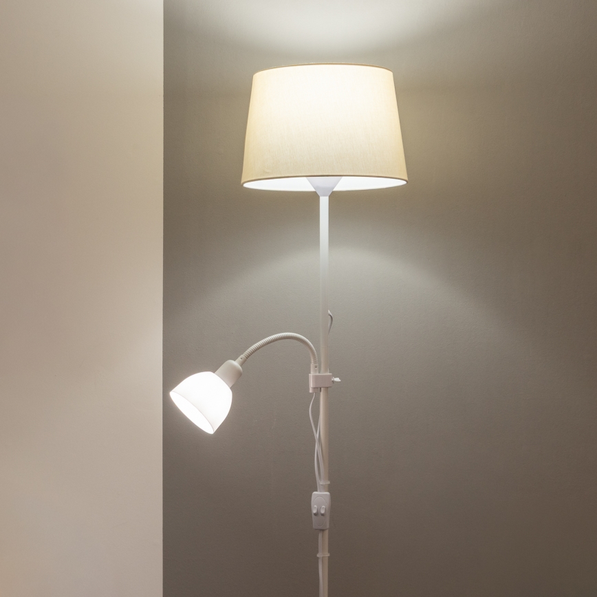 Brilagi - Stojací lampa CERIA 2v1 1xE27/100W/230V + 1xE14/25W bílá/béžová