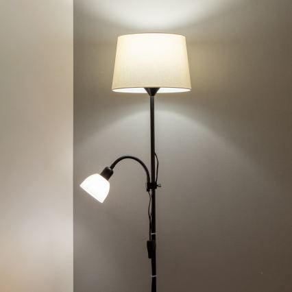 Brilagi - Stojací lampa CERIA 2v1 1xE27/100W/230V + 1xE14/25W černá/béžová
