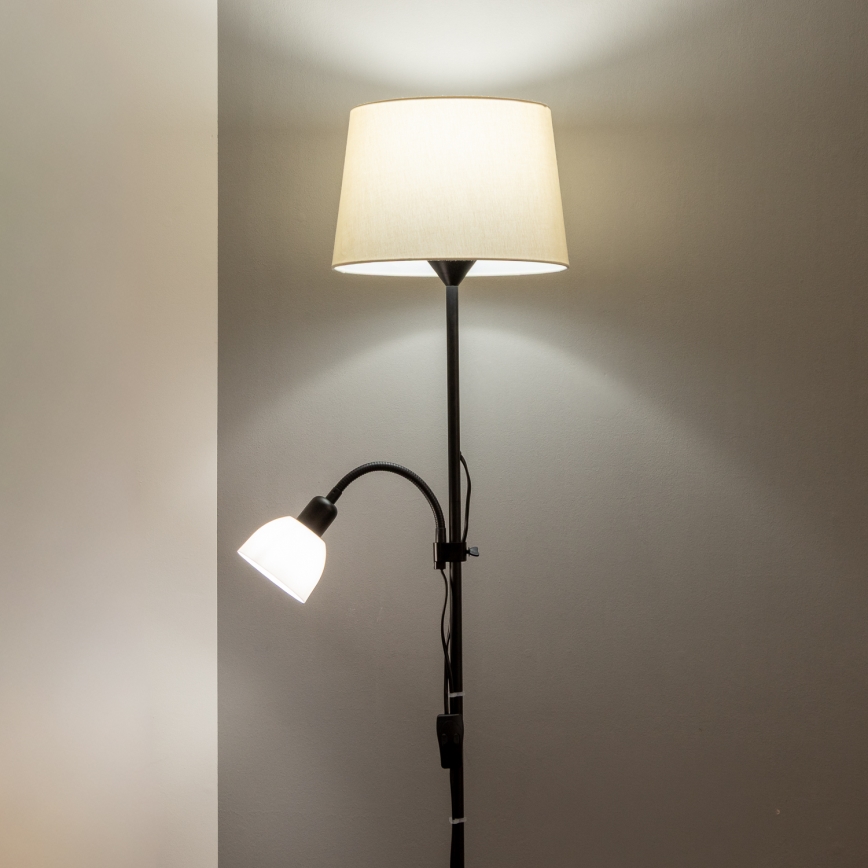 Brilagi - Stojací lampa CERIA 2v1 1xE27/100W/230V + 1xE14/25W černá/béžová