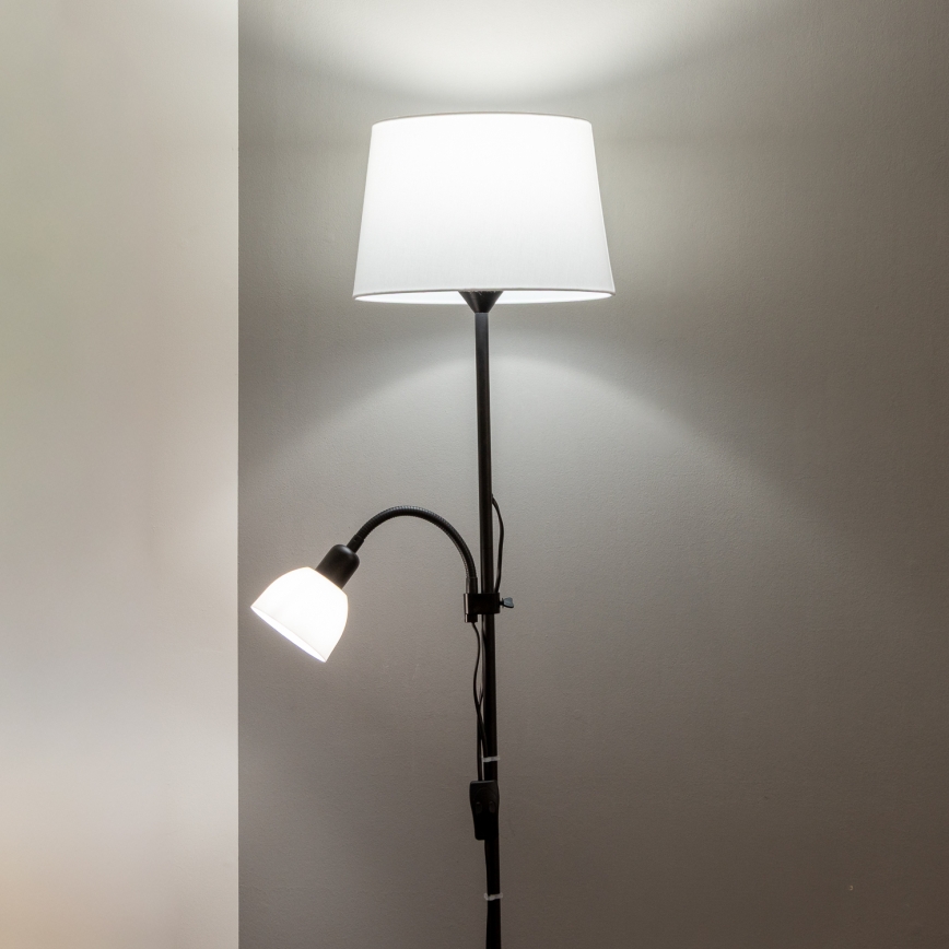 Brilagi - Stojací lampa CERIA 2v1 1xE27/100W/230V + 1xE14/25W černá/bílá