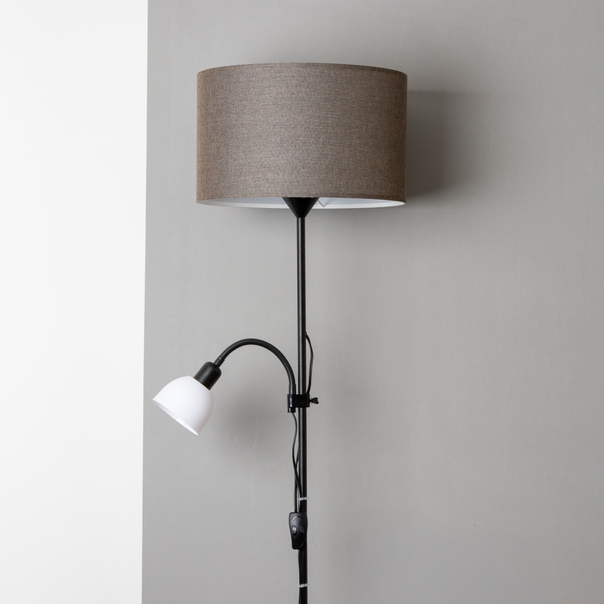 Brilagi - Stojací lampa CERIA 2v1 1xE27/100W/230V + 1xE14/25W černá/hnědá